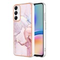 For Samsung Galaxy A05s Electroplating Marble Dual-side IMD Phone Case(Rose Gold 005)