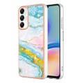 For Samsung Galaxy A05s Electroplating Marble Dual-side IMD Phone Case(Green 004)