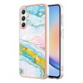For Samsung Galaxy A25 5G Electroplating Marble Dual-side IMD Phone Case(Green 004)