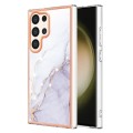 For Samsung Galaxy S24 Ultra 5G Electroplating Marble Dual-side IMD Phone Case(White 006)