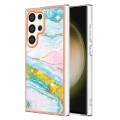 For Samsung Galaxy S24 Ultra 5G Electroplating Marble Dual-side IMD Phone Case(Green 004)