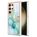 For Samsung Galaxy S24 Ultra 5G Electroplating Marble Dual-side IMD Phone Case(Green 003)