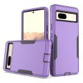 For Google Pixel 7a 2 in 1 Magnetic PC + TPU Phone Case(Purple+Black)