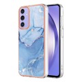 For Samsung Galaxy A15 5G Electroplating Marble Dual-side IMD Phone Case(Blue 018)