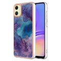 For Samsung Galaxy A05 Electroplating Marble Dual-side IMD Phone Case(Purple 016)