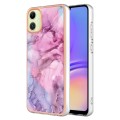 For Samsung Galaxy A05 Electroplating Marble Dual-side IMD Phone Case(Pink 013)
