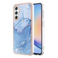 For Samsung Galaxy A25 5G Electroplating Marble Dual-side IMD Phone Case(Blue 018)