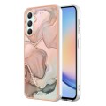 For Samsung Galaxy A25 5G Electroplating Marble Dual-side IMD Phone Case(Rose Gold 015)