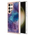 For Samsung Galaxy S24 Ultra 5G Electroplating Marble Dual-side IMD Phone Case(Purple 016)
