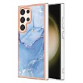 For Samsung Galaxy S24 Ultra 5G Electroplating Marble Dual-side IMD Phone Case(Blue 018)