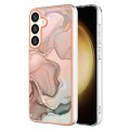 For Samsung Galaxy S24+ 5G Electroplating Marble Dual-side IMD Phone Case(Rose Gold 015)