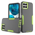 For Boost Mobile Celero 5G+ 2 in 1 Magnetic PC + TPU Phone Case(Gray+Fluorescent Green)