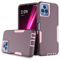 For T-Mobile REVVL 6 2 in 1 Magnetic PC + TPU Phone Case(Purple Red+Pink)