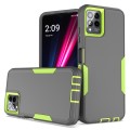 For T-Mobile REVVL 6 Pro 2 in 1 Magnetic PC + TPU Phone Case(Gray+Fluorescent Green)