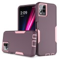 For T-Mobile REVVL 6 Pro 2 in 1 Magnetic PC + TPU Phone Case(Purple Red+Pink)