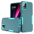 For T-Mobile REVVL 6 Pro 2 in 1 Magnetic PC + TPU Phone Case(Blue+Blue Green)