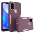 For Motorola G Pure 2021 2 in 1 Magnetic PC + TPU Phone Case(Purple Red+Pink)
