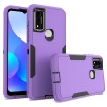 For Motorola G Pure 2021 2 in 1 Magnetic PC + TPU Phone Case(Purple+Black)
