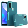 For Motorola G Pure 2021 2 in 1 Magnetic PC + TPU Phone Case(Blue+Blue Green)