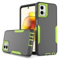 For Motorola Moto G Power 5G 2023 2 in 1 Magnetic PC + TPU Phone Case(Gray+Fluorescent Green)