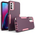 For Motorola Moto G Stylus 2022 4G 2 in 1 Magnetic PC + TPU Phone Case(Purple Red+Pink)