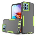 For Motorola Moto G Stylus 2023 2 in 1 Magnetic PC + TPU Phone Case(Gray+Fluorescent Green)