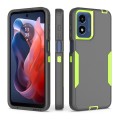 For Motorola Moto G Play 4G 2024 2 in 1 Magnetic PC + TPU Phone Case(Gray+Fluorescent Green)