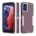 For Motorola Moto G Play 4G 2024 2 in 1 Magnetic PC + TPU Phone Case(Purple Red+Pink)