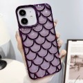 For iPhone 11 Mermaid Scale Electroplated Glitter Paper Phone Case(Purple)