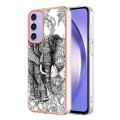 For Samsung Galaxy A15 5G Electroplating Marble Dual-side IMD Phone Case(Totem Elephant)