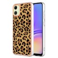 For Samsung Galaxy A05 Electroplating Marble Dual-side IMD Phone Case(Leopard Print)