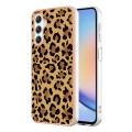 For Samsung Galaxy A25 5G Electroplating Marble Dual-side IMD Phone Case(Leopard Print)