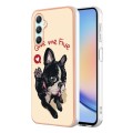 For Samsung Galaxy A25 5G Electroplating Marble Dual-side IMD Phone Case(Lucky Dog)