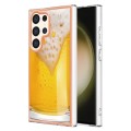 For Samsung Galaxy S24 Ultra 5G Electroplating Marble Dual-side IMD Phone Case(Draft Beer)