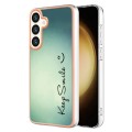 For Samsung Galaxy S24+ 5G Electroplating Marble Dual-side IMD Phone Case(Smile)