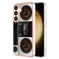 For Samsung Galaxy S24+ 5G Electroplating Marble Dual-side IMD Phone Case(Retro Radio)