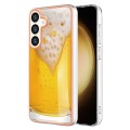 For Samsung Galaxy S24 5G Electroplating Marble Dual-side IMD Phone Case(Draft Beer)
