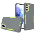 For Samsung Galaxy S21 FE 5G 2 in 1 Magnetic PC + TPU Phone Case(Gray+Fluorescent Green)