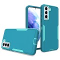 For Samsung Galaxy S21 FE 5G 2 in 1 Magnetic PC + TPU Phone Case(Blue+Blue Green)