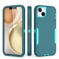 For iPhone 15 2 in 1 Magnetic PC + TPU Phone Case(Blue+Blue Green)
