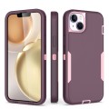 For iPhone 15 Plus 2 in 1 Magnetic PC + TPU Phone Case(Purple Red+Pink)