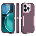 For iPhone 15 Pro 2 in 1 Magnetic PC + TPU Phone Case(Purple Red+Pink)