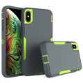 For iPhone XS Max 2 in 1 Magnetic PC + TPU Phone Case(Gray+Fluorescent Green)
