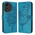 For Honor Play 50 Embossed Butterfly Leather Phone Case(Blue)
