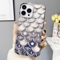For iPhone 14 Pro Mermaid Scale Electroplated Laser Carving Phone Case(Silver)