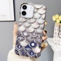 For iPhone 12 Mermaid Scale Electroplated Laser Carving Phone Case(Silver)