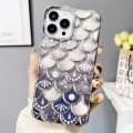 For iPhone 11 Pro Max Mermaid Scale Electroplated Laser Carving Phone Case(Silver)