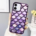 For iPhone 11 Mermaid Scale Electroplated Laser Carving Phone Case(Purple)