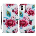 For Samsung Galaxy A05 Painted Pattern Horizontal Flip Leather Phone Case(Peacock Flower)