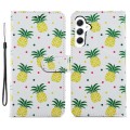 For Samsung Galaxy A05s Painted Pattern Horizontal Flip Leather Phone Case(Pineapple)